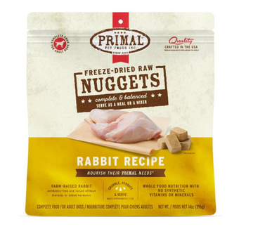 【PRIMAL】Dog - Freeze-Dried Nuggets - Rabbit - 5.5oz & 14oz