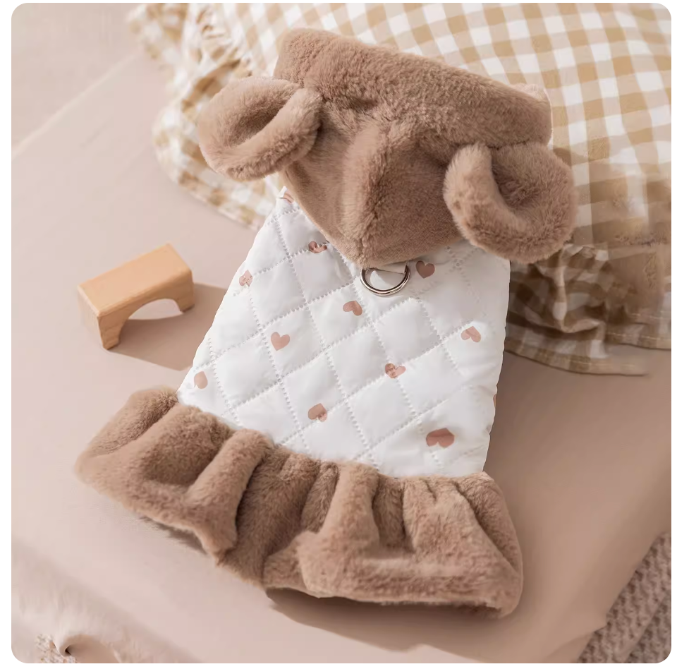 Bear Hoodie Heart Dress