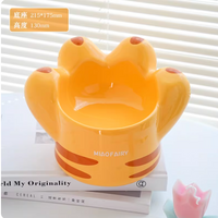 Ergonomic Elevated Ceramic Cat Paw Bowl