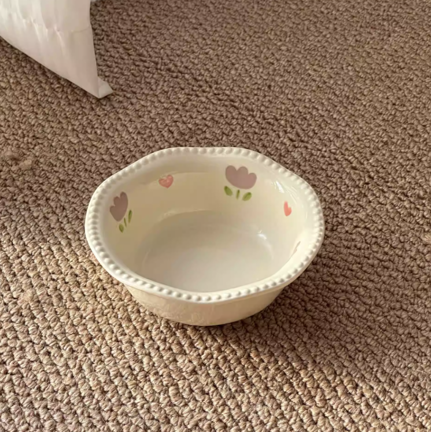 Cute Beaded Cat Bowl