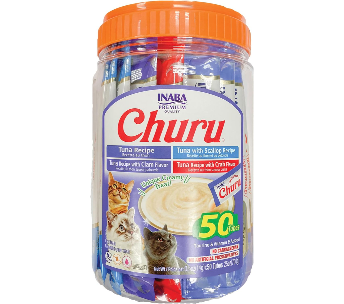 【INABA】Churu Tuna & Seafood Variety - 50 Tubes