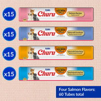 【INABA】Churu Purées Cat Treat - Salmon Variety - 60 Tubes - 30oz / 840g