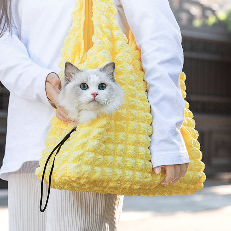 时尚泡泡猫包 - 柠檬色