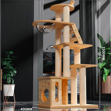 Luxury Wooden Capsule Cat Tree 150CM