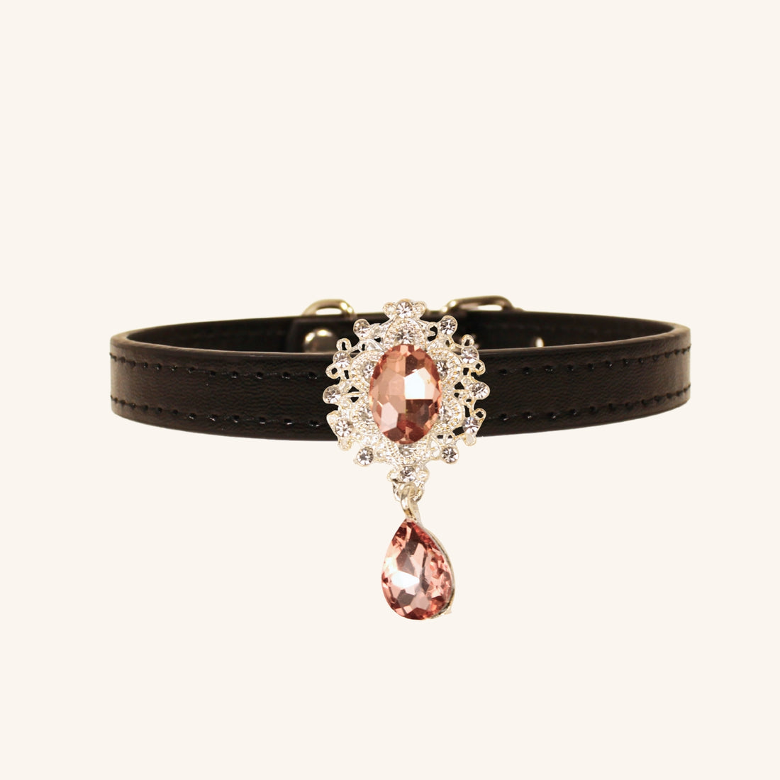 【Mori Cat】Luxury Cat Collar with Interchangeable Gem Charms-Black