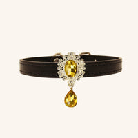 【Mori Cat】Luxury Cat Collar with Interchangeable Gem Charms-Black