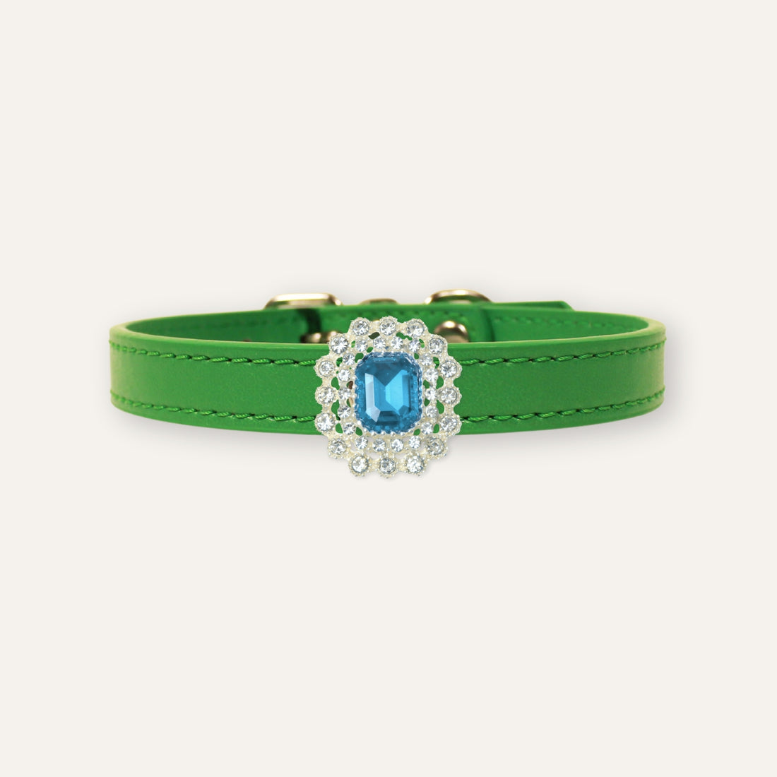 【Mori Cat】Luxury Cat Collar with Interchangeable Gem Charms-Green