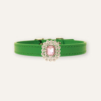 【Mori Cat】Luxury Cat Collar with Interchangeable Gem Charms-Green