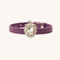 【Mori Cat】Luxury Cat Collar with Interchangeable Gem Charms-Purple