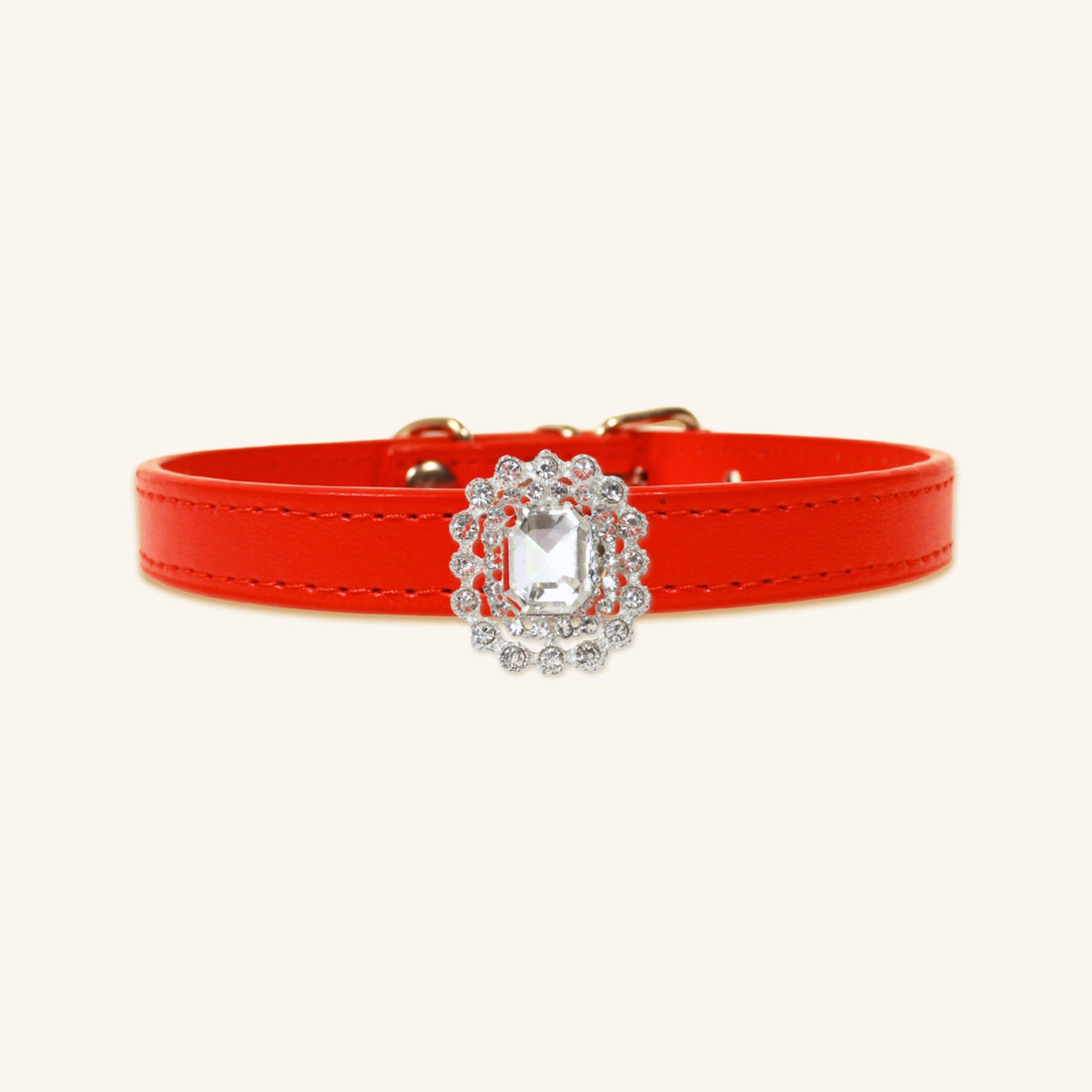 【Mori Cat】Luxury Cat Collar with Interchangeable Gem Charms-Red