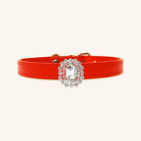 【Mori Cat】Luxury Cat Collar with Interchangeable Gem Charms-Red