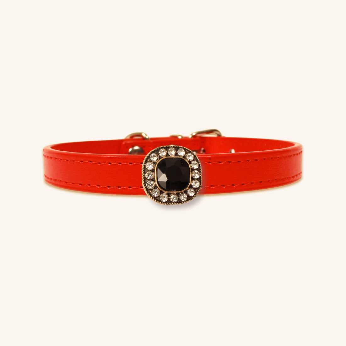 【Mori Cat】Luxury Cat Collar with Interchangeable Gem Charms-Red