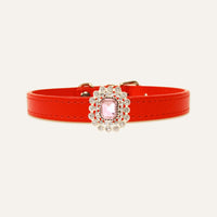 【Mori Cat】Luxury Cat Collar with Interchangeable Gem Charms-Red
