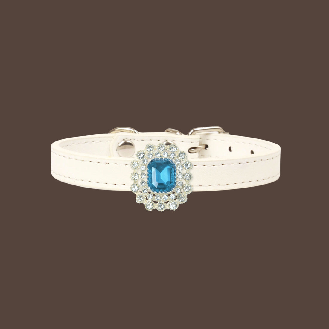 【Mori Cat】Luxury Cat Collar with Interchangeable Gem Charms-White