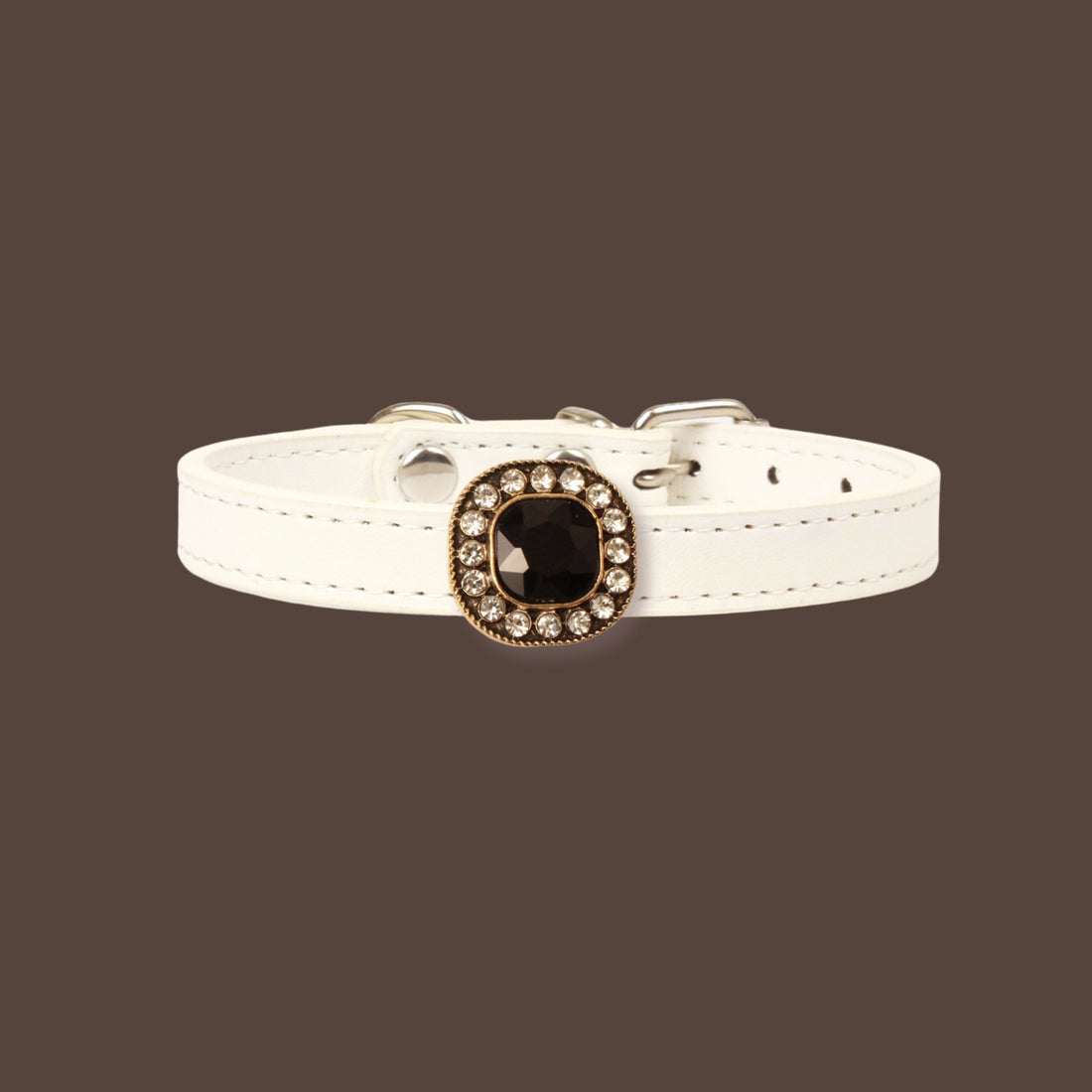 【Mori Cat】Luxury Cat Collar with Interchangeable Gem Charms-White