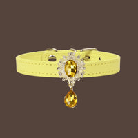 【Mori Cat】Luxury Cat Collar with Interchangeable Gem Charms-Yellow