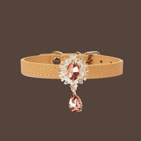 【Mori Cat】Luxury Cat Collar with Interchangeable Gem Charms-Beige