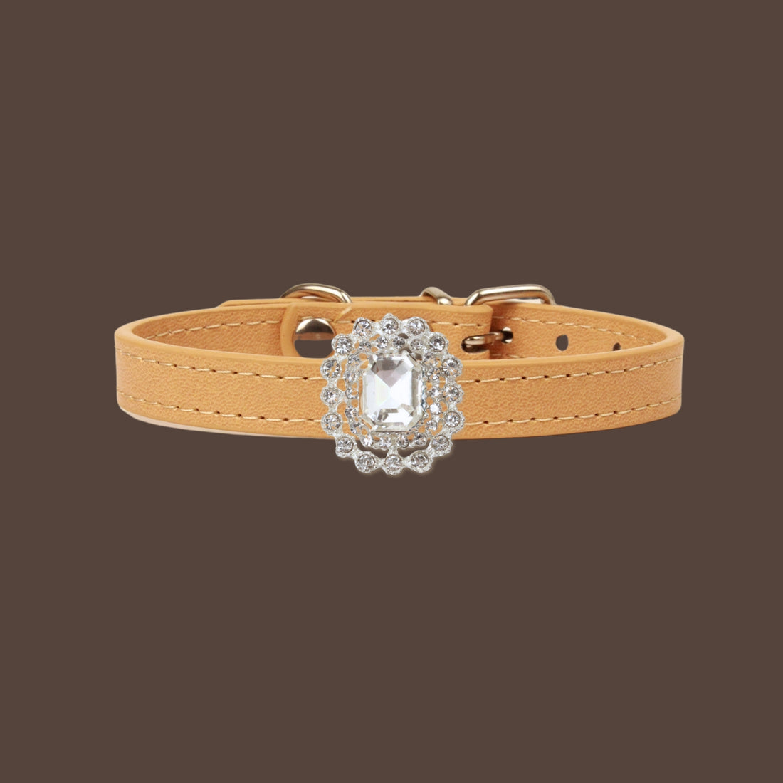 【Mori Cat】Luxury Cat Collar with Interchangeable Gem Charms-Beige