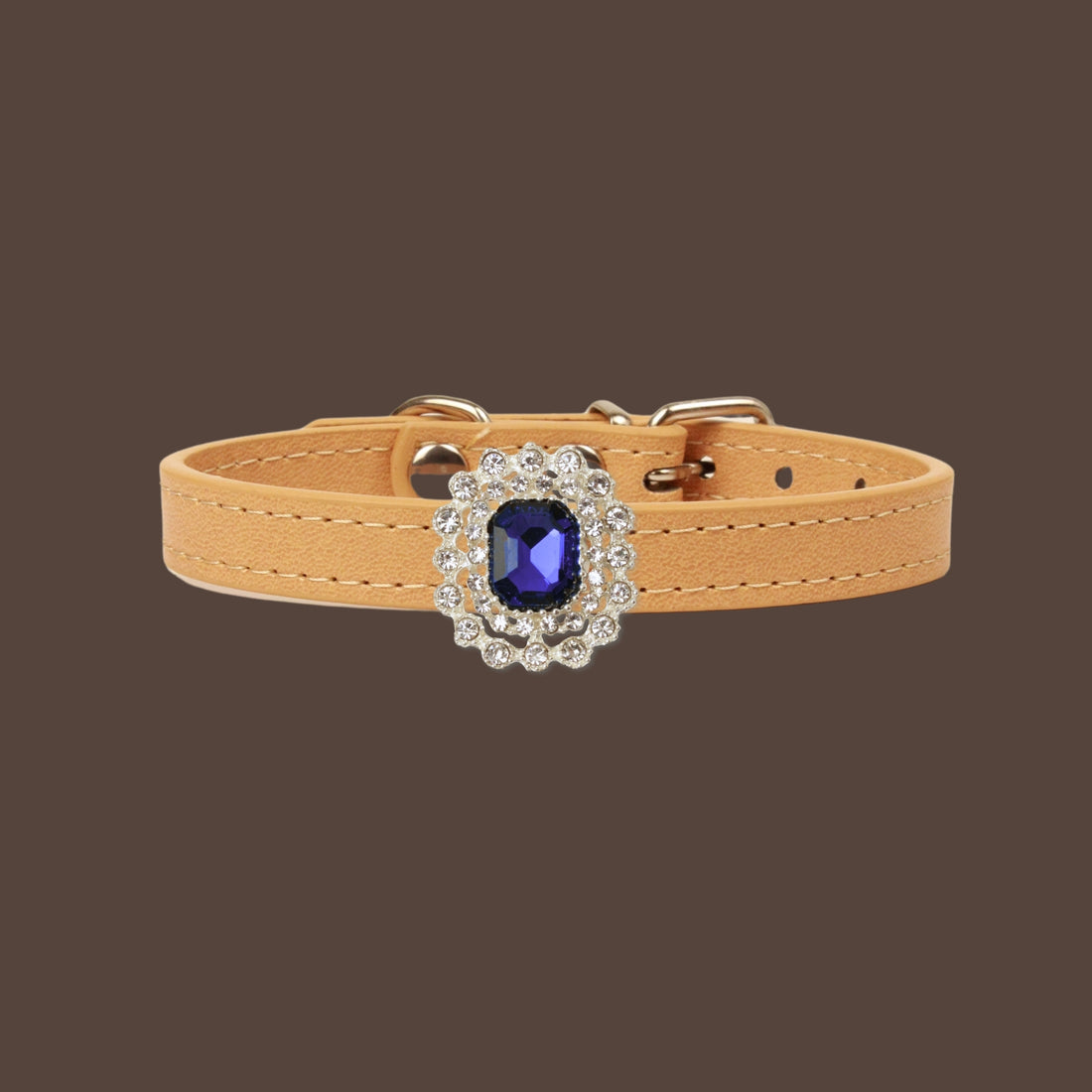 【Mori Cat】Luxury Cat Collar with Interchangeable Gem Charms-Beige