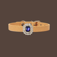 【Mori Cat】Luxury Cat Collar with Interchangeable Gem Charms-Beige