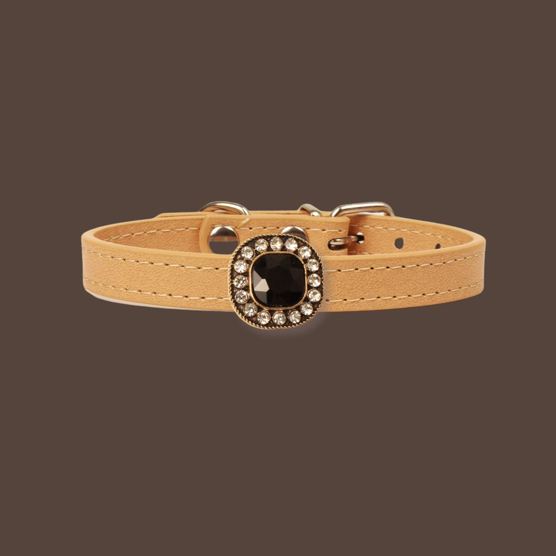 【Mori Cat】Luxury Cat Collar with Interchangeable Gem Charms-Beige
