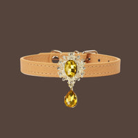 【Mori Cat】Luxury Cat Collar with Interchangeable Gem Charms-Beige