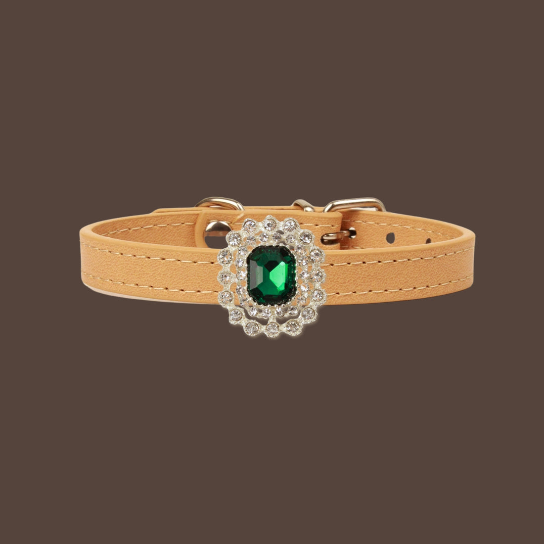 【Mori Cat】Luxury Cat Collar with Interchangeable Gem Charms-Beige