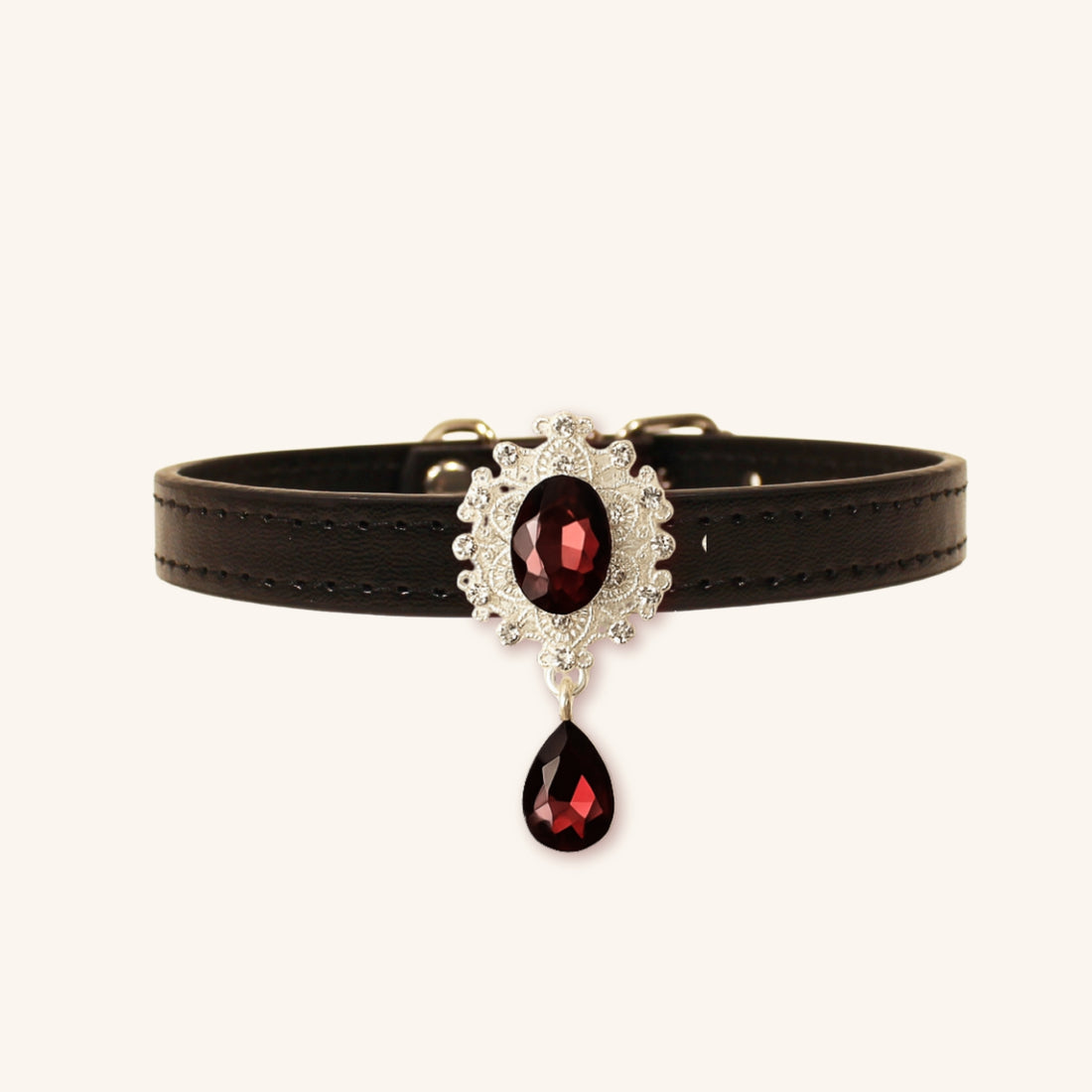 【Mori Cat】Luxury Cat Collar with Interchangeable Gem Charms-Black
