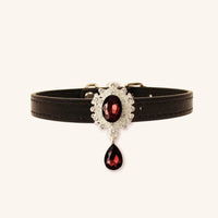 【Mori Cat】Luxury Cat Collar with Interchangeable Gem Charms-Black