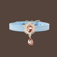【Mori Cat】Luxury Cat Collar with Interchangeable Gem Charms-Blue