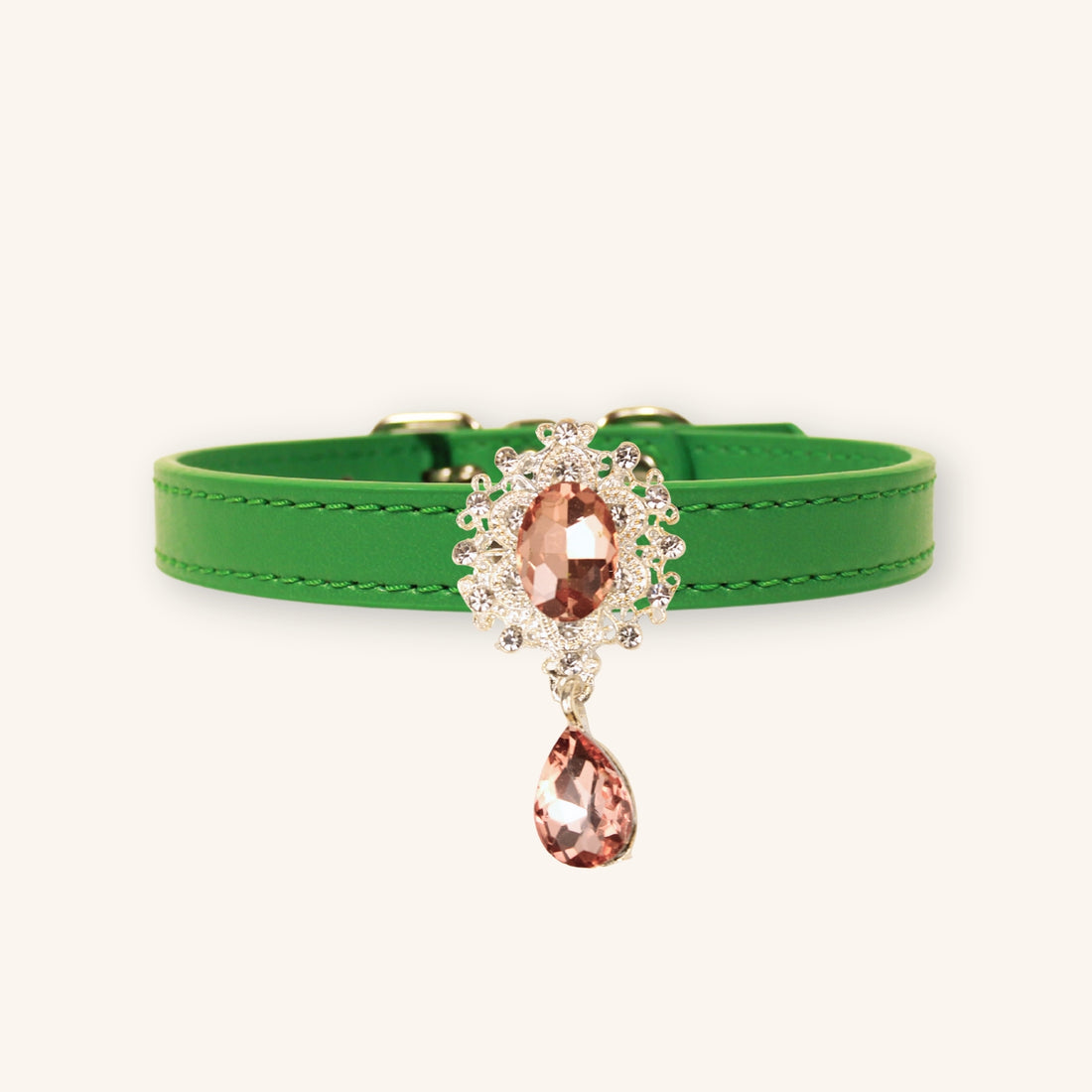 【Mori Cat】Luxury Cat Collar with Interchangeable Gem Charms-Green