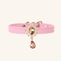 【Mori Cat】Luxury Cat Collar with Interchangeable Gem Charms-Pink