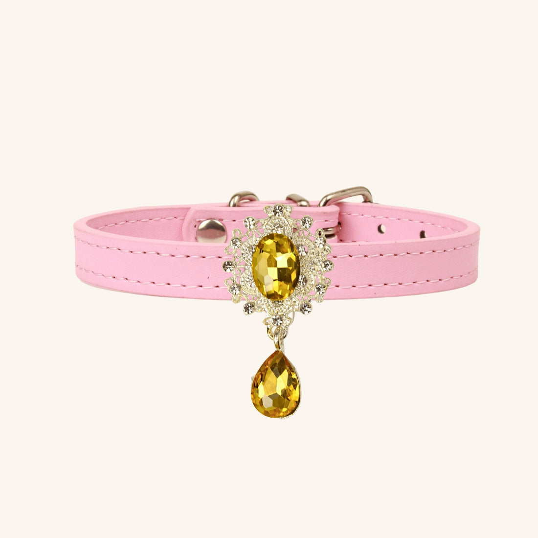 【Mori Cat】Luxury Cat Collar with Interchangeable Gem Charms-Pink