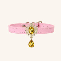 【Mori Cat】Luxury Cat Collar with Interchangeable Gem Charms-Pink