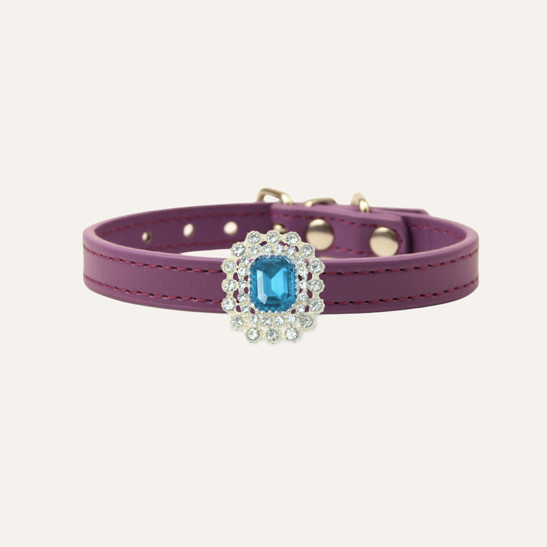 【Mori Cat】Luxury Cat Collar with Interchangeable Gem Charms-Purple