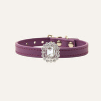 【Mori Cat】Luxury Cat Collar with Interchangeable Gem Charms-Purple