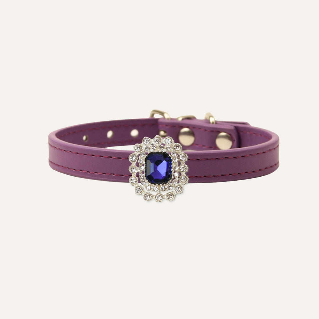 【Mori Cat】Luxury Cat Collar with Interchangeable Gem Charms-Purple