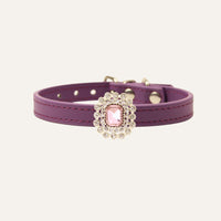【Mori Cat】Luxury Cat Collar with Interchangeable Gem Charms-Purple