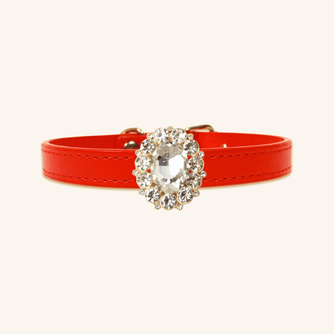 【Mori Cat】Luxury Cat Collar with Interchangeable Gem Charms-Red