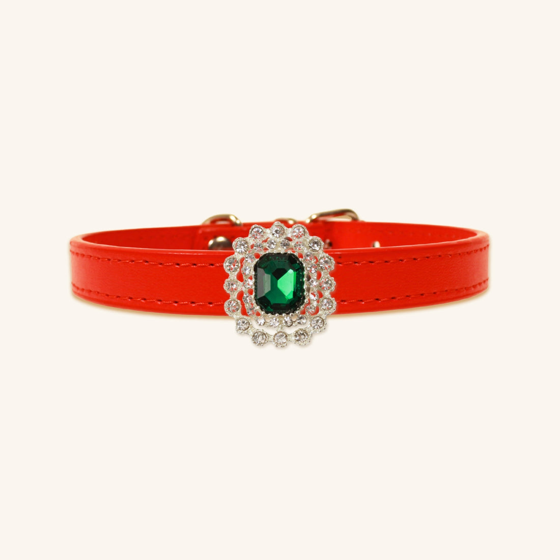 【Mori Cat】Luxury Cat Collar with Interchangeable Gem Charms-Red
