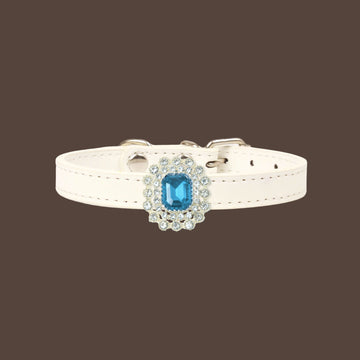 【Mori Cat】Luxury Cat Collar with Interchangeable Gem Charms-White