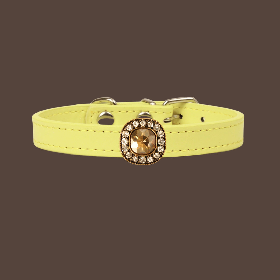 【Mori Cat】Luxury Cat Collar with Interchangeable Gem Charms-Yellow