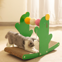 Cactus Teeter-Totter Cat Scratchboard