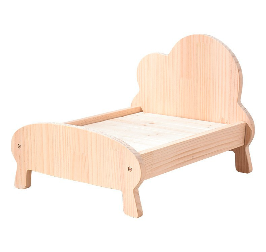 【Clearance】Cloud Shaped Wooden Pet Bed - with cushion and pillow