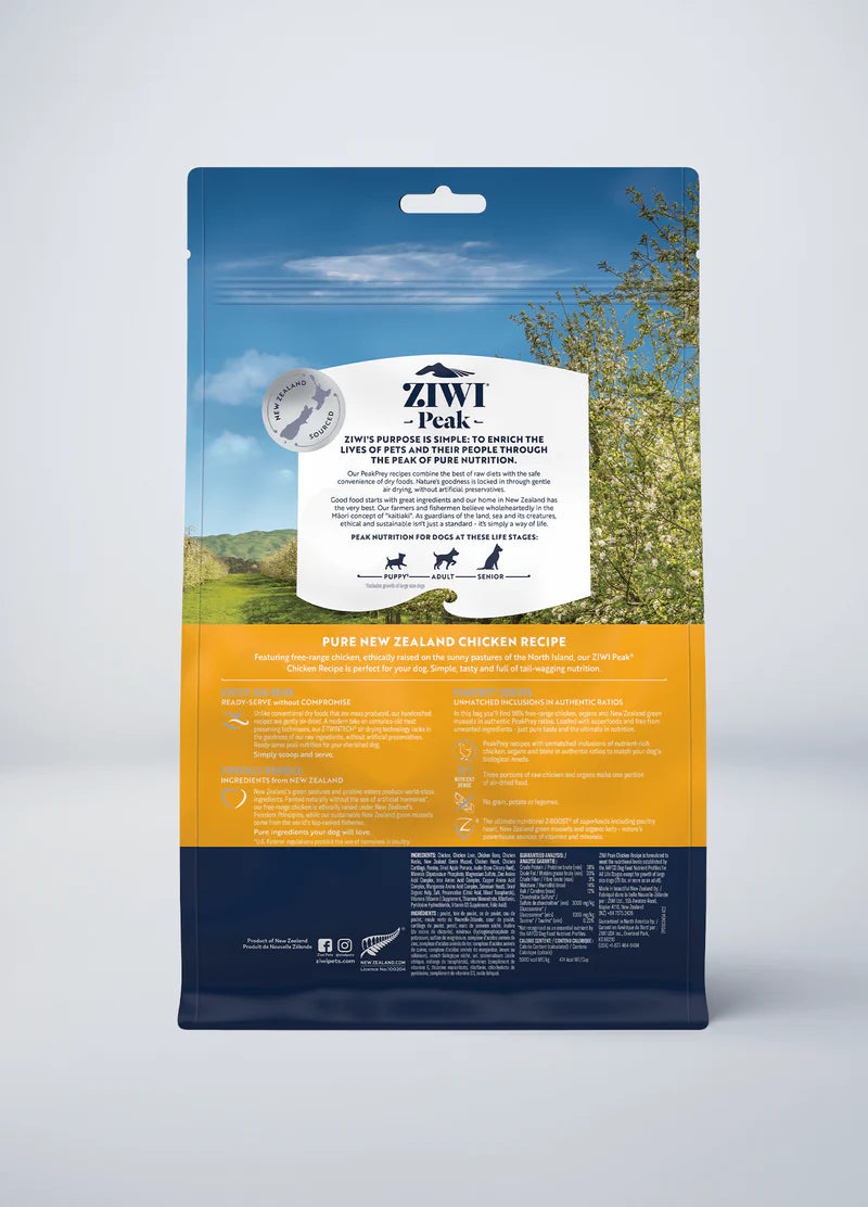 【Ziwi Peak】Air-Dried Dog Food - Free-Range Chicken - 454g & 1kg