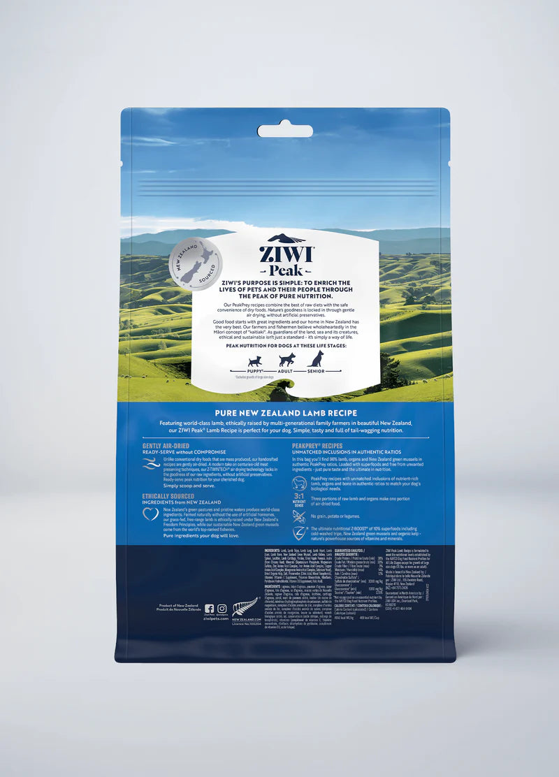 【Ziwi Peak】Air-Dried Dog Food - Lamb - 454g & 1kg