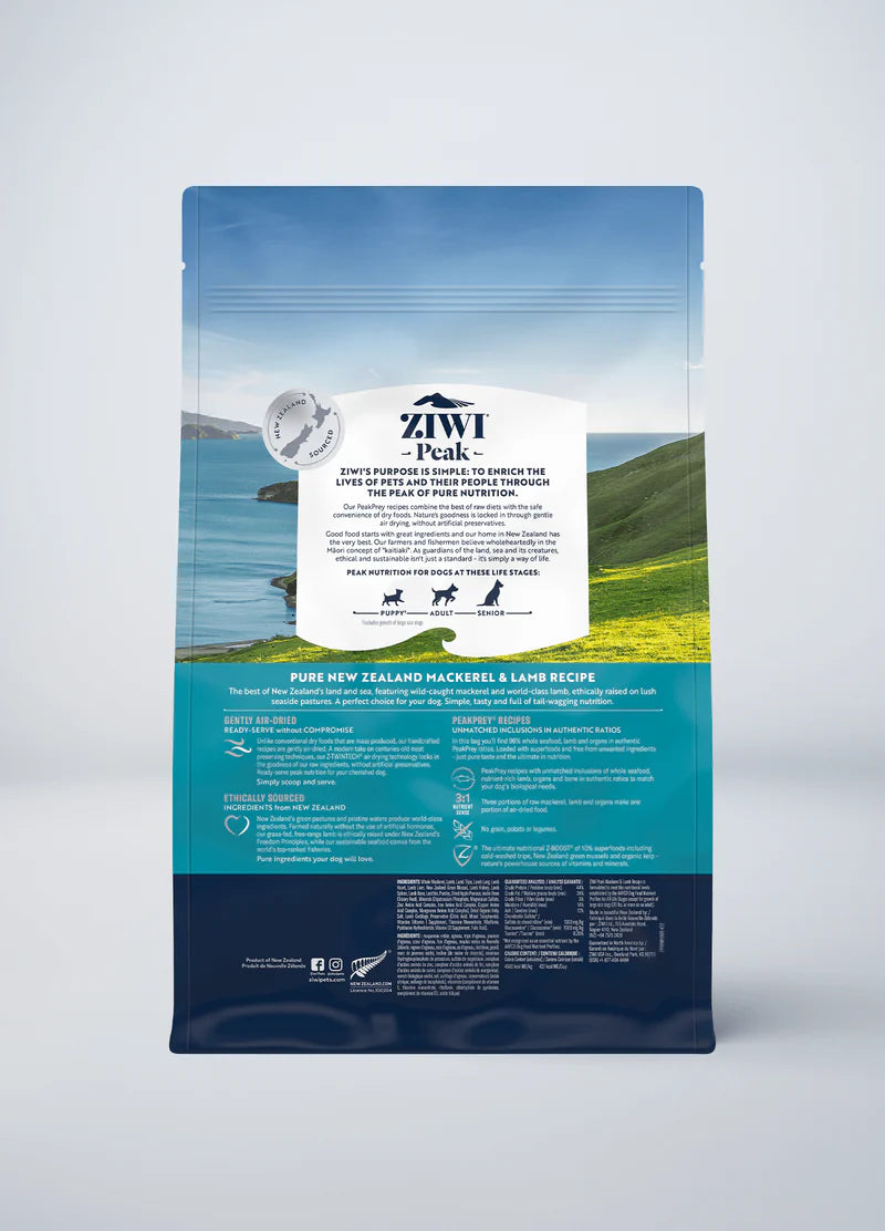 【Ziwi Peak】Air-Dried Dog Food - Mackerel & Lamb - 454g & 1kg