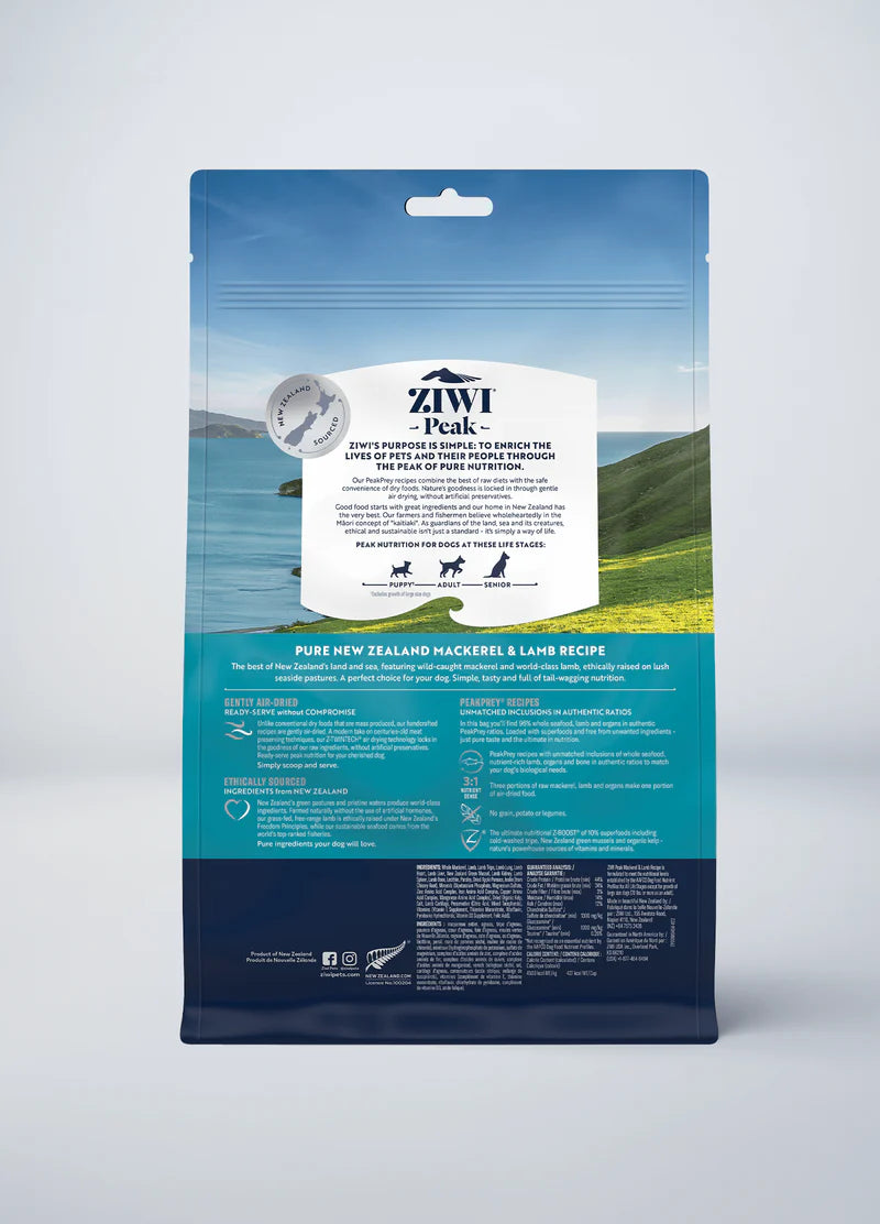 【Ziwi Peak】Air-Dried Dog Food - Mackerel & Lamb - 454g & 1kg