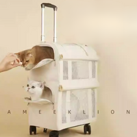 【Ameeklion】Double-Decker Pet Rolling Carrier
