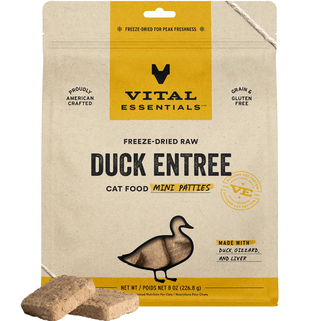 【VITAL ESSENTIALS VE】VC Cat Freeze-Dried Raw Mini Patties - Duck